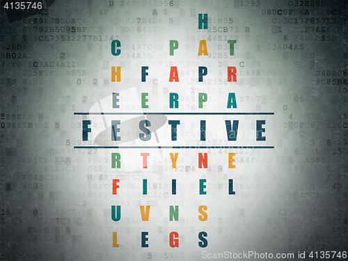 Image of Holiday concept: Festive in Crossword Puzzle