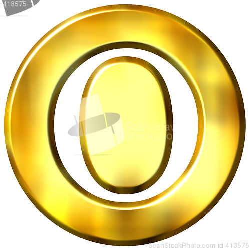 Image of 3D Golden Letter O