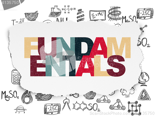 Image of Science concept: Fundamentals on Torn Paper background