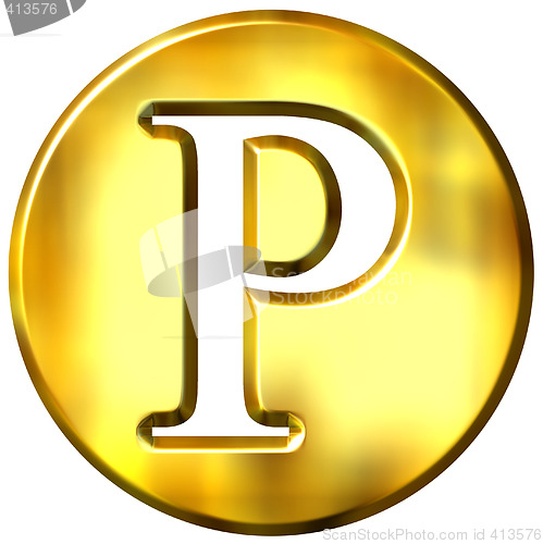 Image of 3D Golden Letter P