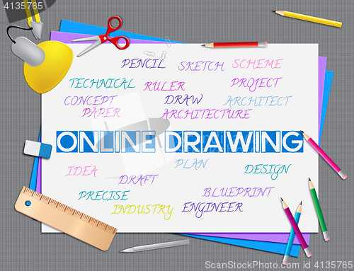 Image of Online Drawing Shows Web Site And Creative