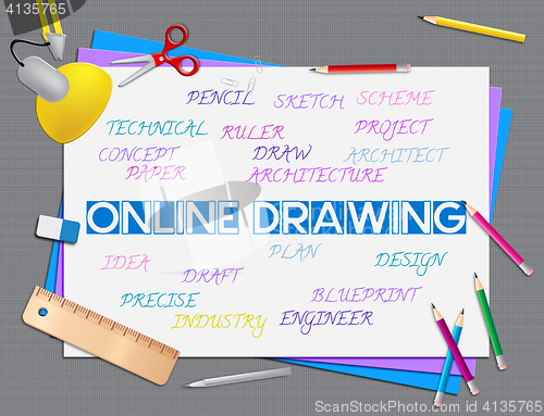Image of Online Drawing Shows Web Site And Creative