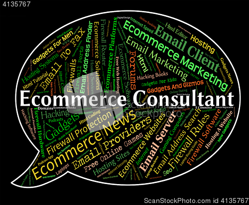 Image of Ecommerce Consultant Shows Online Business And Advisers