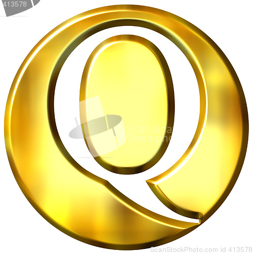 Image of 3D Golden Letter Q