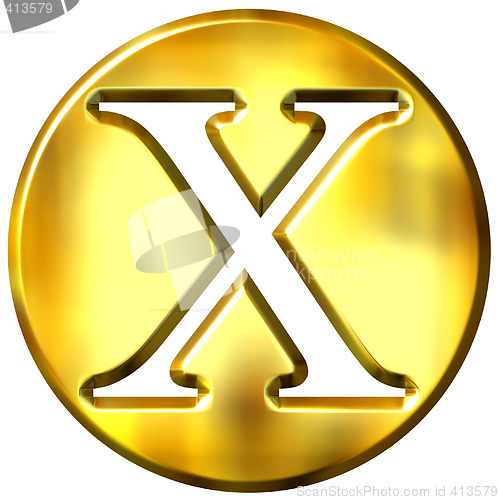 Image of 3D Golden Letter X