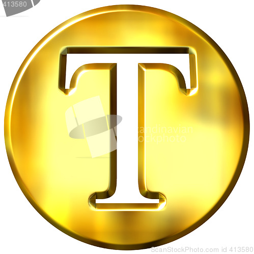 Image of 3D Golden Letter T