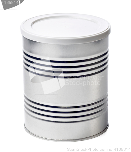 Image of Metal container on white background