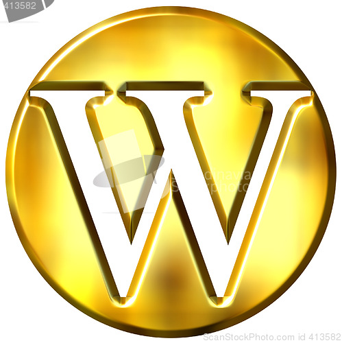 Image of 3D Golden Letter W