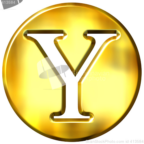 Image of 3D Golden Letter Y