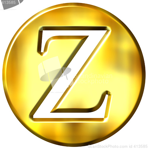 Image of 3D Golden Letter Z