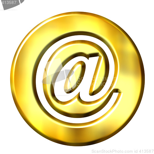 Image of 3D Golden Framed Email Symbol