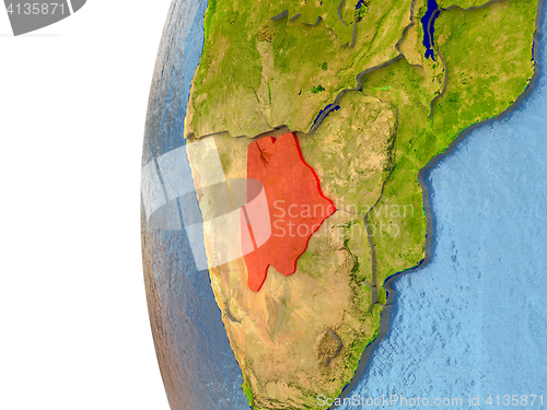 Image of Botswana on globe