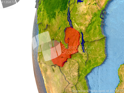 Image of Zambia on globe