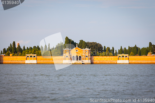 Image of Venice Cemetery of San Michele from the waterfront