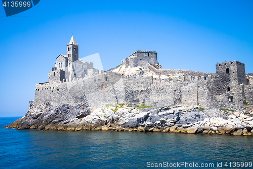 Image of Porto Venere, Italy - June 2016 - San Pietro church