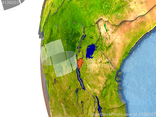 Image of Burundi on globe