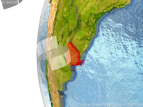 Image of Uruguay on globe