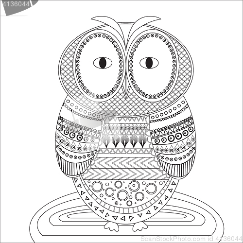 Image of Black and white illustration for coloring book.