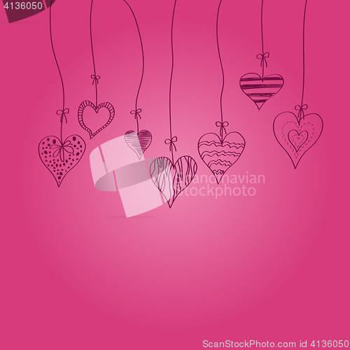 Image of Greeting card with hearts