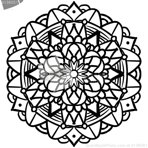 Image of Black and white ring mandala