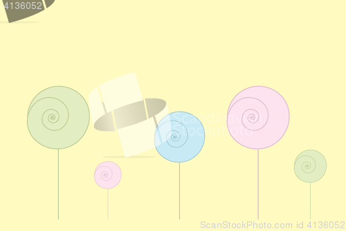 Image of Greeting card with lollipop and copy-space