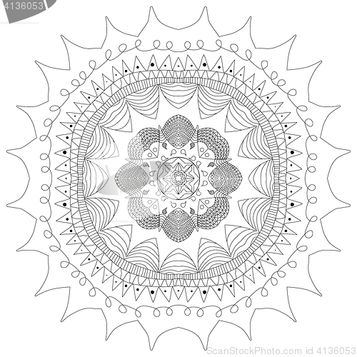 Image of Black and white ring mandala