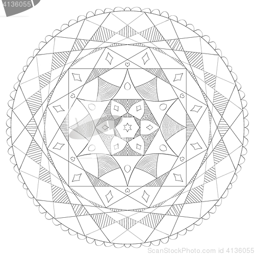 Image of Black and white ring mandala