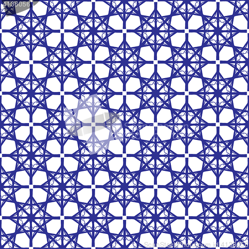 Image of Seamless pattern with blue figures