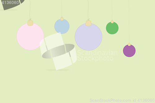 Image of Christmas postcard with different colored balls