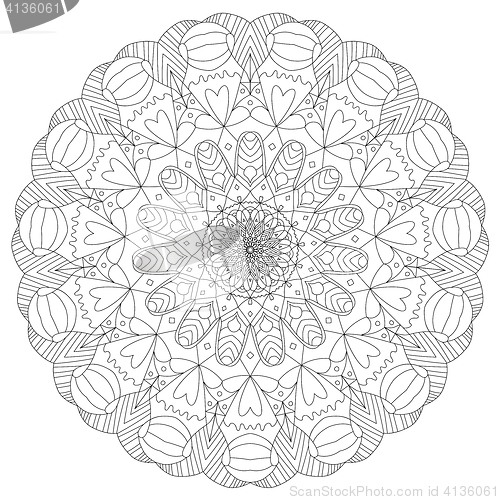 Image of Black and white ring mandala