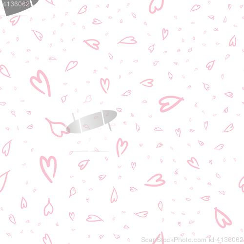 Image of Seamless pattern with hearts on white