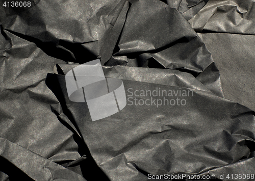 Image of Thick Black Paper Crumpled