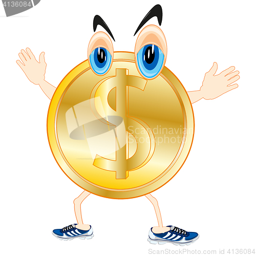 Image of Cartoon of the coin dollar
