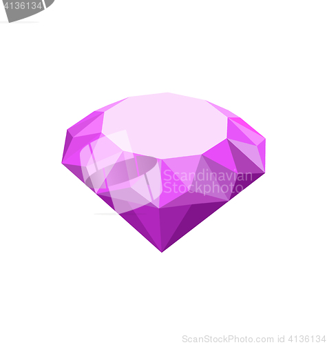 Image of Purple Diamond Isolated on White Background