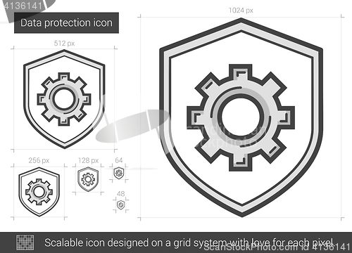 Image of Data protection line icon.