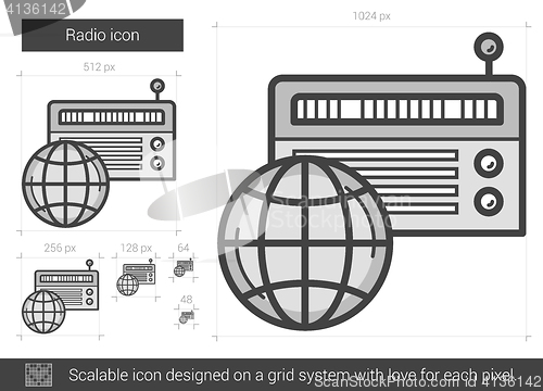 Image of Radio line icon.