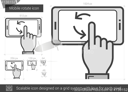 Image of Mobile rotate line icon.