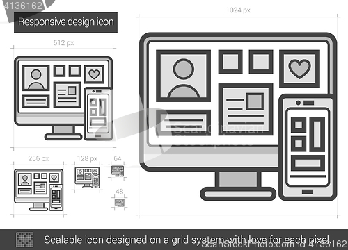 Image of Responsive design line icon.