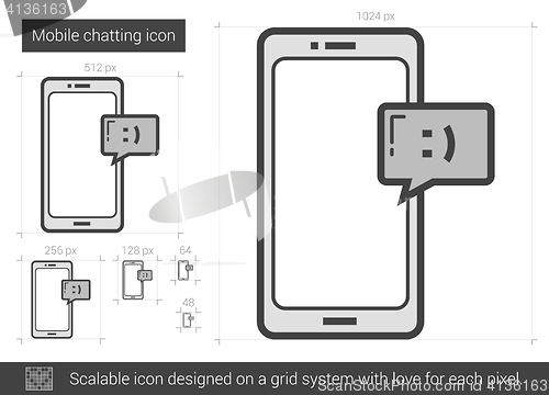 Image of Mobile chatting line icon.