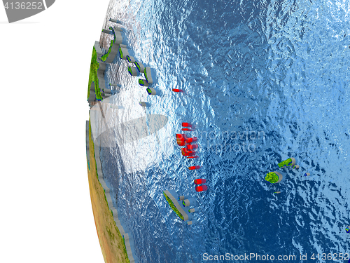 Image of Vanuatu on globe