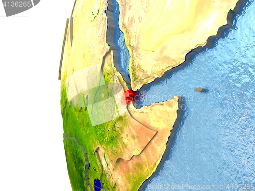 Image of Djibouti on globe