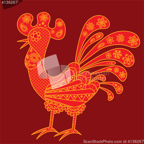 Image of Decorative colored rooster