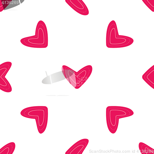 Image of Seamless pattern with pink hearts