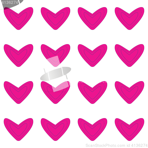 Image of Seamless pattern with pink hearts