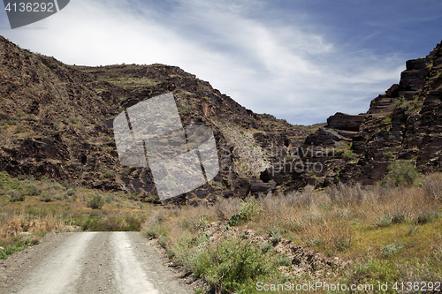 Image of Nuratau, black mountains in Uzbekistan