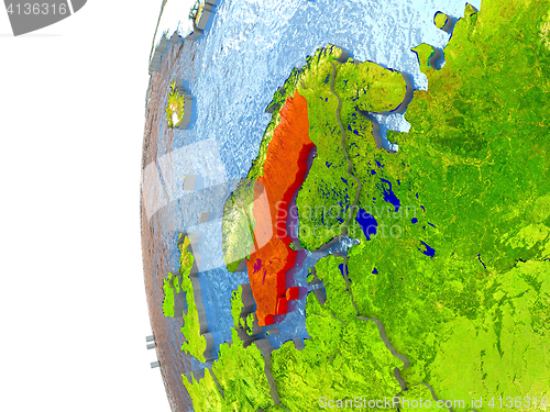 Image of Sweden on globe