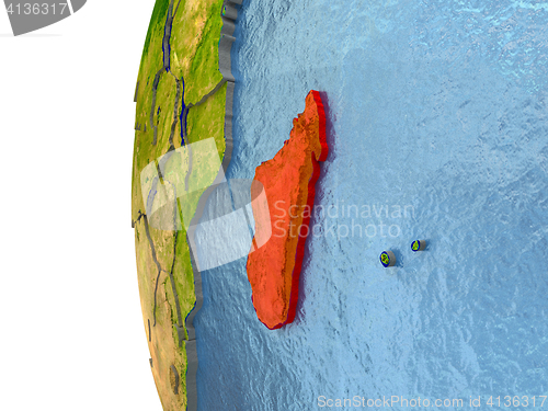 Image of Madagascar on globe