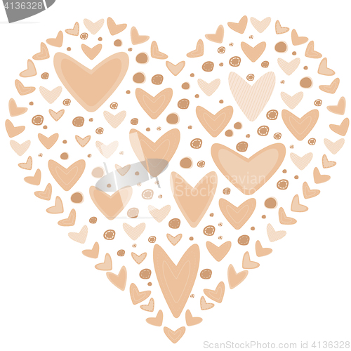 Image of Love concept of hearts in the shape of a heart