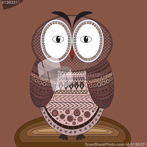 Image of Decorative colored ethnic owl