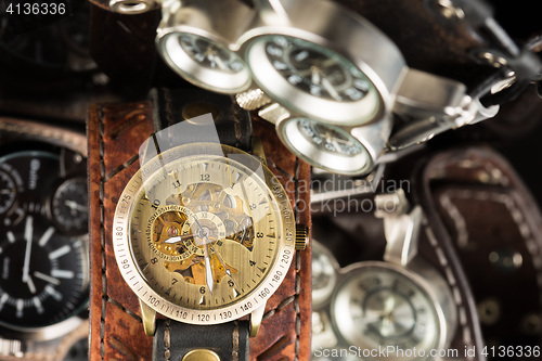 Image of unusual watches. several alternatives dials